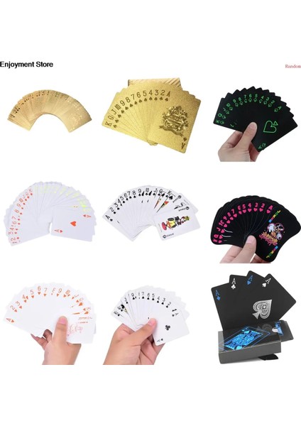 1 Takım Siyah Tarzı 1 Setvcpaper Oyun Kartları Su Geçirmez Oyun Kartları Plastik Poker Kartları Poker Destesi Altın Poker Kartları (Yurt Dışından)