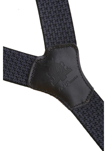 Füme Deri Bağlantılı Düğme Delikli Jakarlı Pantolon Askısı PAN163 fiyatları