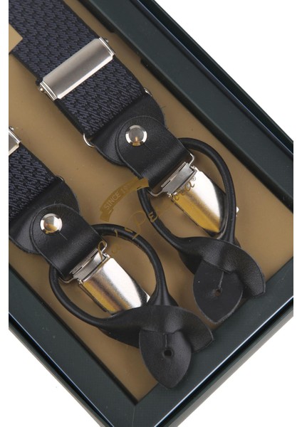 Füme Deri Bağlantılı Düğme Delikli Jakarlı Pantolon Askısı PAN163 modelleri