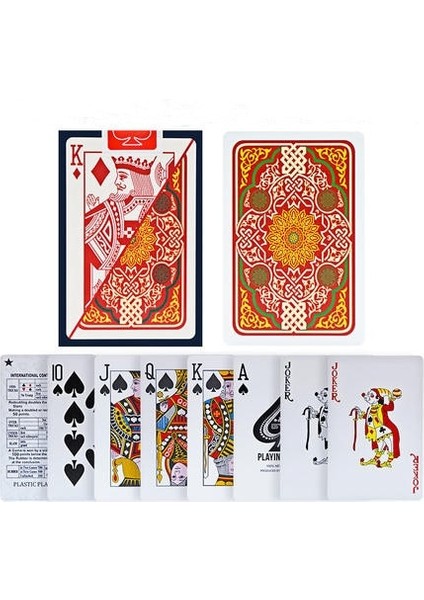 6828 Kırmızı Stil Yeni Oyun Kartları Plastik Bakara Texas Hold'em Poker Kartları Pvc Poker Masa Oyunları Kırmızı ve Mavi Su Geçirmez Giyilebilir Kart Oyunu (Yurt Dışından)