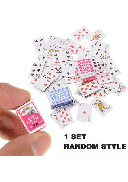 1 Takım 1:12 Sevimli Minyatür Dollhouse Sevimli Mini Poker Iskambil Kartları Tarzı Rastgele Mini Sevimli Poker Dollhouse Dıy Sahne Modeli (Yurt Dışından)