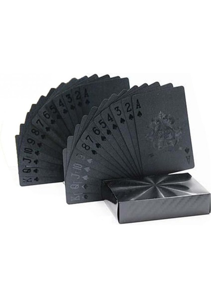 Siyah Stil Su Geçirmez Altın Folyo Poker Kartları Yaratıcı Siyah Altın Toplu Oyun Kartları Elmas Poker Kartları + 7 Taraflı Set Şeffaf Zar (Yurt Dışından)