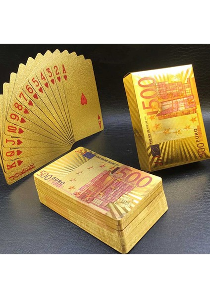 Eur Style Yeni Renkli Altın Poker Para Birimi Modeli Altın Oyun Kartları Su Geçirmez Petpvc Plastik Poker Doları Eur Jpy Gbp (Yurt Dışından)