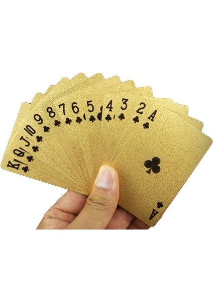 Altın Folyo Kafes Stili New Golden Playing Cards Game Luxury Gold Foil Poker Set Plastic Foil Poker Durable Waterproof Cards Gift Collection Table Games (Yurt Dışından) fırsatları