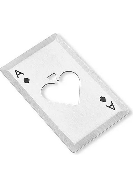Gümüş Kenar Stili 1@# New Style Playing Card Metal Poker Card Game Waterproof Blackjack Game Card Throwing Silver Card Durable Poker Bottle Opener (Yurt Dışından)