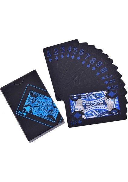 Mavi Stil Poker Suya Dayanıklı Siyah Oyun Kartları Yaratıcı Hediye Dayanıklı Poker Pvc Plastik Oyun Kartları Poker Siyah Oyun Kartları Masa Oyunu (Yurt Dışından)
