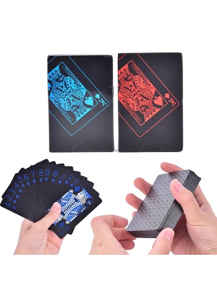 Mavi Stil Poker Suya Dayanıklı Siyah Oyun Kartları Yaratıcı Hediye Dayanıklı Poker Pvc Plastik Oyun Kartları Poker Siyah Oyun Kartları Masa Oyunu (Yurt Dışından) fiyatları