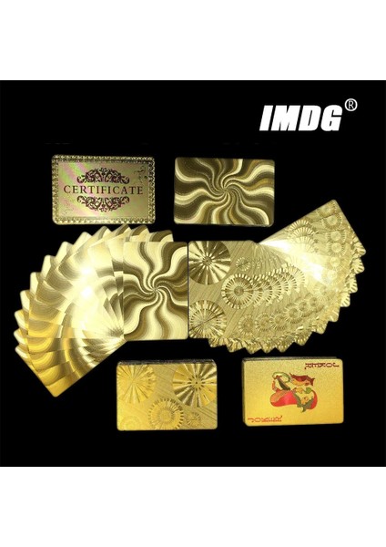 Işın Stili Yeni Altın Doğrusal Desen Altın Oyun Kartları Suya Dayanıklı Petpvc Plastik Poker (Yurt Dışından) modelleri