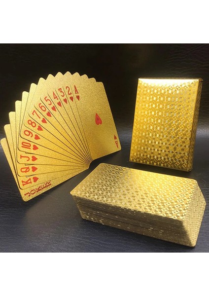 Işın Stili Yeni Altın Doğrusal Desen Altın Oyun Kartları Suya Dayanıklı Petpvc Plastik Poker (Yurt Dışından) indirimleri