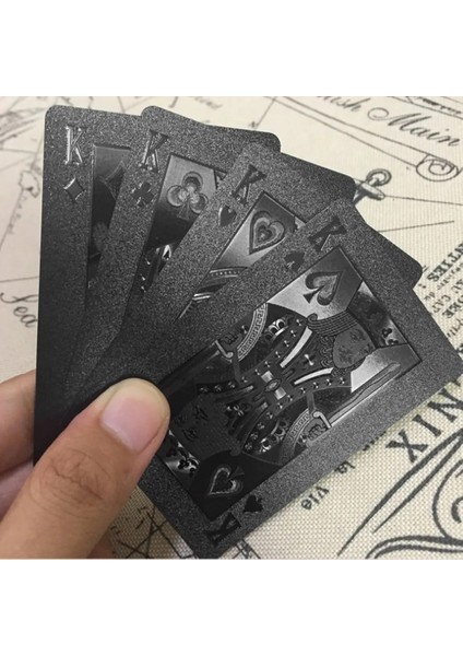 Bir Stil Ack Altın Folyo Poker Yenilik Koleksiyonu Su Geçirmez Pvc Plastik Oyun Kartları Seti Düz Renk Kara Tahta Oyunu Dro (Yurt Dışından) modelleri