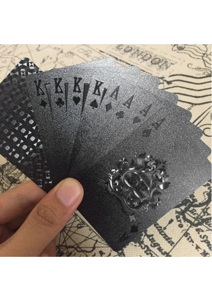 Bir Stil Ack Altın Folyo Poker Yenilik Koleksiyonu Su Geçirmez Pvc Plastik Oyun Kartları Seti Düz Renk Kara Tahta Oyunu Dro (Yurt Dışından) indirimleri