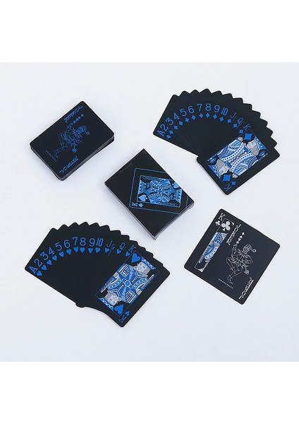 Mavi Gümüş Tarzı Plastic Playing Cards Waterproof Golden Poker Black Collection Black Diamond Poker Cards Hot Gift Standard Playing Cards (Yurt Dışından)