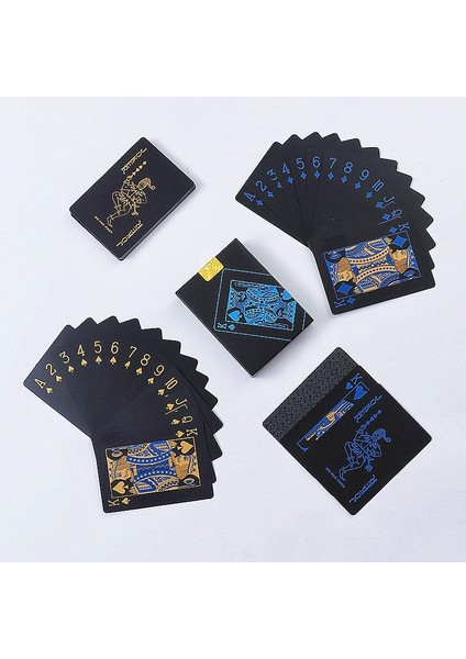Mavi Gümüş Tarzı Plastic Playing Cards Waterproof Golden Poker Black Collection Black Diamond Poker Cards Hot Gift Standard Playing Cards (Yurt Dışından) fırsatları
