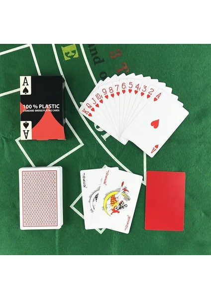 2kırmızı Stil Easytoday ve Suya Dayanıklı Pvc Poker Kartları Kırmızı ve Mavi Eğlence Bakara Oyun Kartları Texas Hold'em Poker Oyunları (Yurt Dışından)