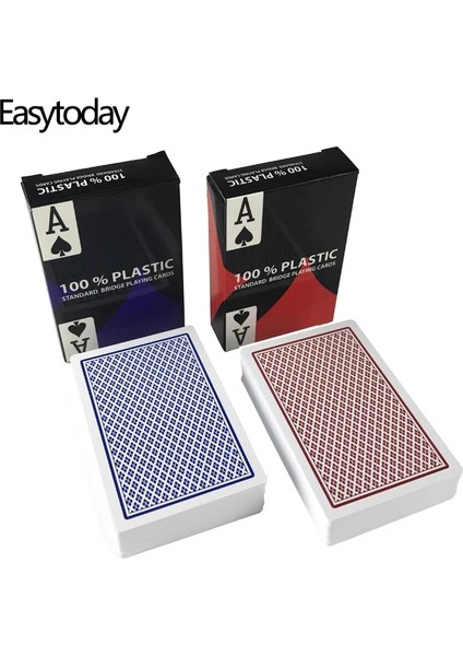 2kırmızı Stil Easytoday ve Suya Dayanıklı Pvc Poker Kartları Kırmızı ve Mavi Eğlence Bakara Oyun Kartları Texas Hold'em Poker Oyunları (Yurt Dışından) fiyatları