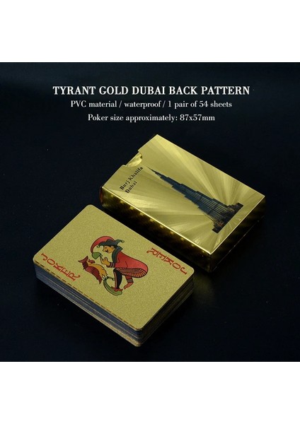 Altın Kule Stili 100% Pvc Oyun Kartları Plastik Poker Kart Oyunu Su Geçirmez Poker Texas Hold'em Blackjack Oyunu Altın Kart Masa Oyunu (Yurt Dışından)