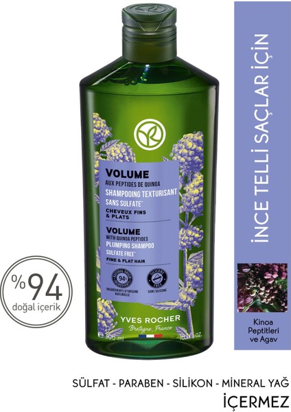 Yves Rocher Ince Telli Saçlar Için (Volume) Hacim Veren Şampuan - Sülfatsız & VEGAN-300 ml