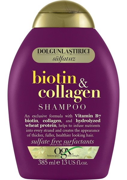 Biotin & Collagen Full Dolgunlaştırıcı ve Uzatıcı Şampuan 385 ml fiyatları
