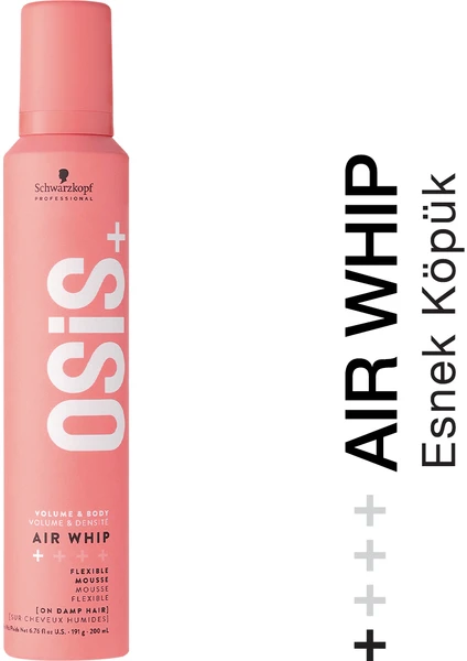 Air Whip Hacim ve Tutuş Sağlayan Esnek Köpük 200ML | Nemli Saç Hissi, Isı Koruma