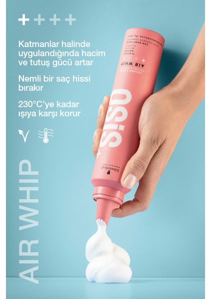 Air Whip Hacim ve Tutuş Sağlayan Esnek Köpük 200ML | Nemli Saç Hissi, Isı Koruma