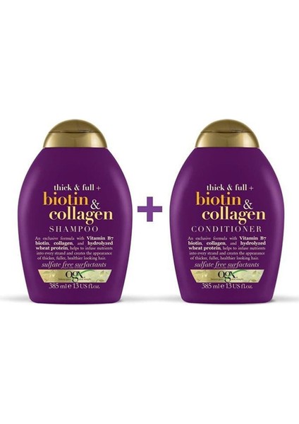 Organix Biotin-Collogen Şampuan 385 ml + Saç Kremi 385 ml