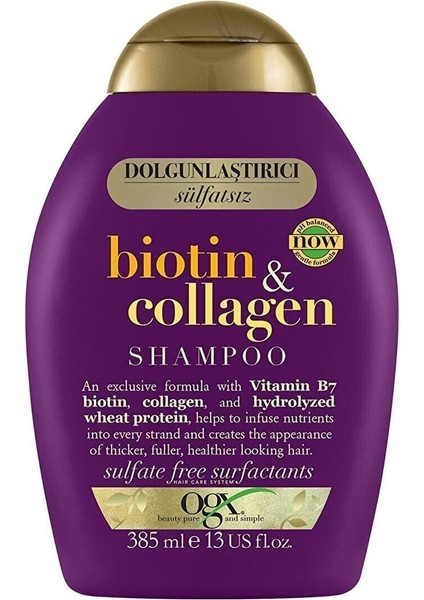 Organix Biotin-Collogen Şampuan 385 ml + Saç Kremi 385 ml
