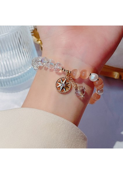 Mavi Beyaz Ateş Opal / Mistik Temizle Kristal Kadınlar Için Bilezikler 18K Beyaz Altın Kaplama Büyük Yuvarlak Veya Oval Şekil Taşlar Bilezik Takı Hediyeler (Yurt Dışından) modelleri