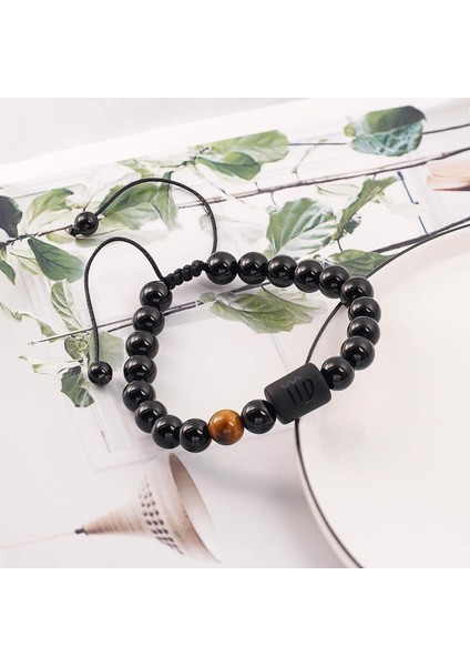 Erkekler ve Kadınlar Için Bilezikler Genç Unisex Hediyeler Için 12 Burç Bilekliği Ayarlanabilir Boncuklar 8MM-10MM(BAŞAK) (Yurt Dışından)