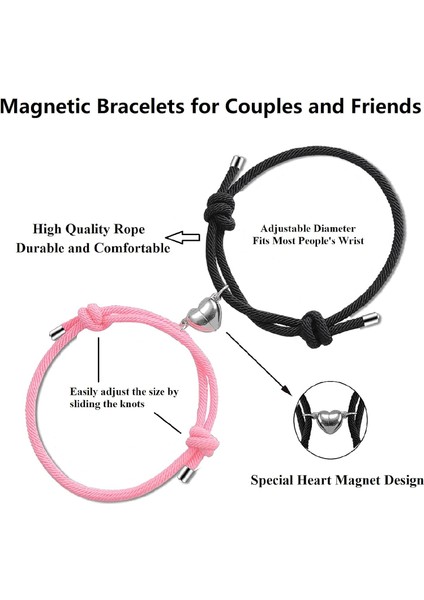 Adet Manyetik Çift Bilezikleri Kadın Erkek, Güneş ve Ay Cazibe Eşleşen Bilezik Sevgilisi Erkek Arkadaşı Için Hediyeler Kız Arkadaşı En Iyi Arkadaş (Yurt Dışından) fiyatları