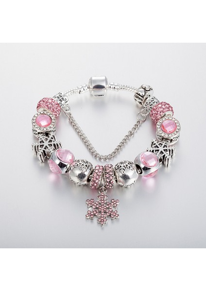 Kadın Charm Bileklik, Pembe Kar Tanesi Kolye Boncuklu Yılan Kemik Zinciri, Hazine Kutusu Toka Bileklik, Çoğu Bileğe Uyuyor, Kadınlar Için En Iyi Tatil Hediyeleri (Boyut: 18CM) (Yurt Dışından) fiyatları