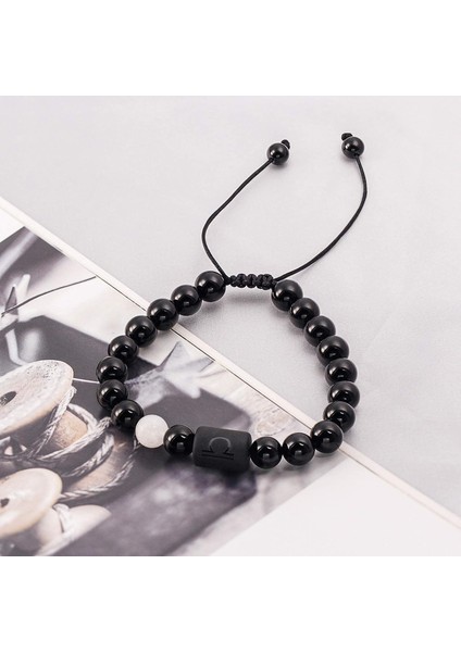 Erkekler ve Kadınlar Için Bilezikler Genç Unisex Hediyeler Için 12 Burç Bilekliği Ayarlanabilir Boncuklar 8MM-10MM(TERAZI) (Yurt Dışından) fırsatları