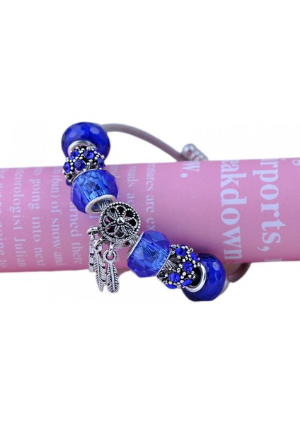 Mavi Kristal Boncuklu Bileklik Kadın Takıları Dream Catcher Kolye Ayarlanabilir Bileklik - Ona Hediye (Yurt Dışından) fiyatları