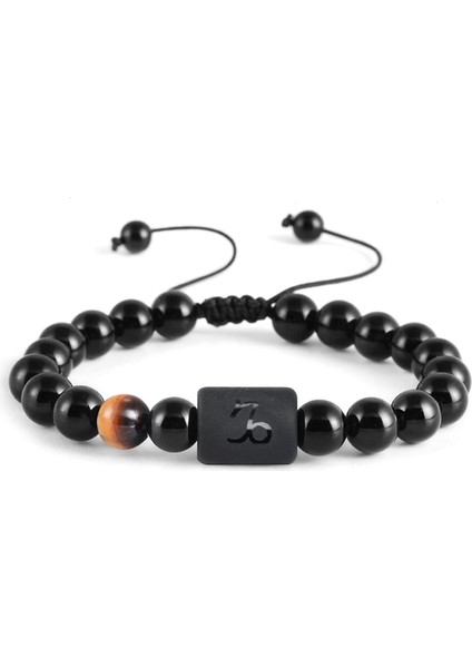 Erkekler ve Kadınlar Için Bilezikler Genç Unisex Hediyeler Için 12 Burç Bilekliği Ayarlanabilir Boncuklar 8MM-10MM(OĞLAK Burcu) (Yurt Dışından)