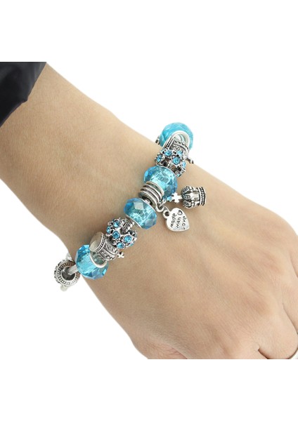 Kadın Charm Bileklik, Taç Kolye Kristal Boncuklu Yılan Kemik Zinciri, Hazine Kutusu Toka Bileklik, Çoğu Bileğe Uygun, Kadınlar Için Sevgililer Günü Hediyeleri (Boyut: 18CM) (Yurt Dışından)