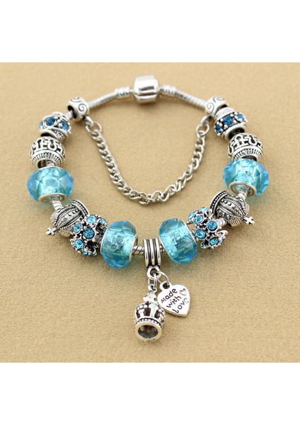 Kadın Charm Bileklik, Taç Kolye Kristal Boncuklu Yılan Kemik Zinciri, Hazine Kutusu Toka Bileklik, Çoğu Bileğe Uygun, Kadınlar Için Sevgililer Günü Hediyeleri (Boyut: 18CM) (Yurt Dışından) modelleri