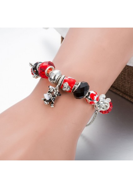 Kadın Charm Bileklik, Kırmızı Boncuklu ve Siyah Boncuklu Yılan Kemik Zinciri, Hazine Kutusu Tokalı Bileklik, Çoğu Bileğe Uyuyor, Kadınlar Için En Iyi Tatil Hediyeleri (Boyut: 17CM) (Yurt Dışından) modelleri
