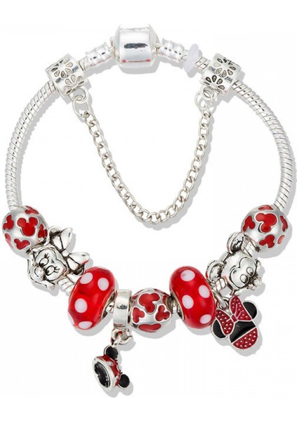 Kadın Charm Bileklik, Kırmızı Kristal Boncuklu Yılan Kemik Zinciri, Hazine Kutusu Tokalı Bileklik, Çoğu Bileğe Uygun, Kadınlar Için Sevgililer Günü Hediyeleri (Boyut: 17CM) (Yurt Dışından)