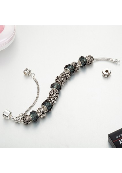 Kadınlar Için Charm Bileklik, Siyah Kristal Boncuklu Yılan Kemik Zinciri, Hazine Kutusu Toka Bileklik, Çoğu Bileğe Uyuyor, Onun Için En Iyi Hediye (Boyut: 18CM) (Yurt Dışından) fırsatları