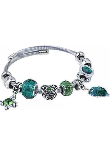 Boncuklu Bilezik Kadın Takı Titanyum Çelik Vintage Kolye Alaşım Bilezik - Onun Için En Iyi Hediye (Yurt Dışından)