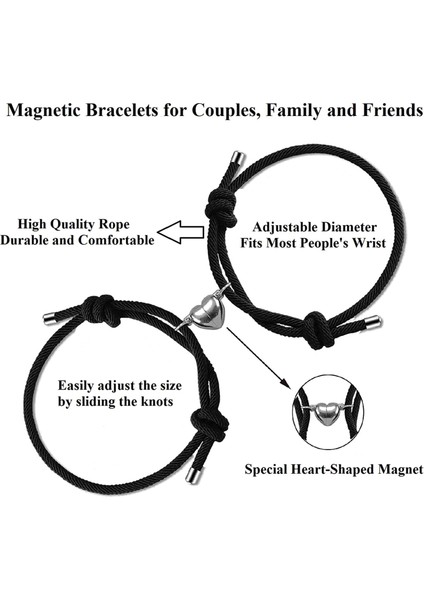 Adet Manyetik Çift Bilezikleri Kadın Erkek, Güneş ve Ay Cazibe Eşleşen Bilezik Sevgilisi Erkek Arkadaşı Için Hediyeler Kız Arkadaşı En Iyi Arkadaş (Yurt Dışından) fiyatları
