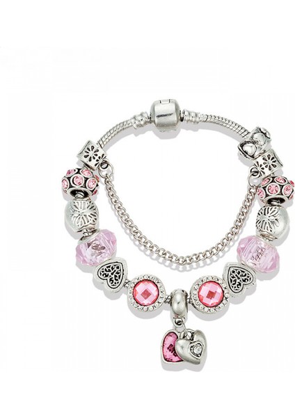 Kadın Charm Yılan Kemik Zinciri, Pembe Boncuklu Bileklik, Çoğu Bileğe Uyuyor, Kadınlar Için En Iyi Tatil Hediyesi (Boyut: 18CM) (Yurt Dışından)