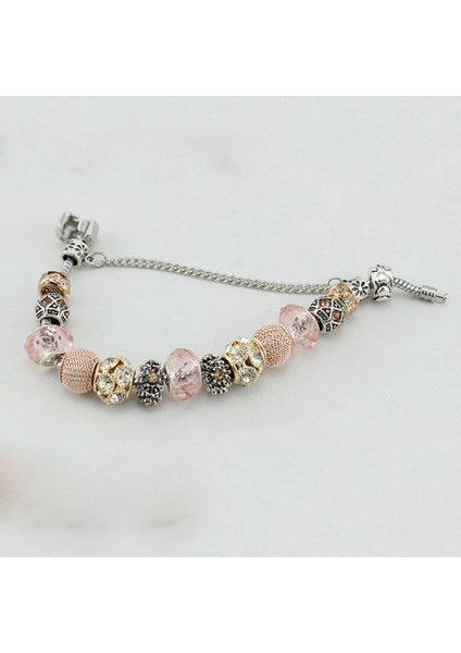 Kadın Charm Bileklik, Pembe Boncuklu Yılan Kemik Zinciri, Hazine Kutusu Toka Bileklik, Çoğu Bileğe Uyuyor, Kadınlar Için En Iyi Tatil Hediyeleri (Boyut: 17CM) (Yurt Dışından) modelleri