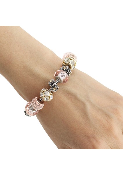 Kadın Charm Bileklik, Pembe Boncuklu Yılan Kemik Zinciri, Hazine Kutusu Toka Bileklik, Çoğu Bileğe Uyuyor, Kadınlar Için En Iyi Tatil Hediyeleri (Boyut: 17CM) (Yurt Dışından) fırsatları