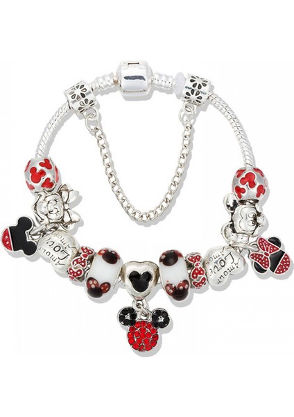 Kadın Charm Bileklik, Kolye Boncuklu Yılan Kemik Zinciri, Çoğu Bileğe Uygun, Kadınlar Için Sevgililer Günü Hediyesi (Boyut: 17CM) (Yurt Dışından)