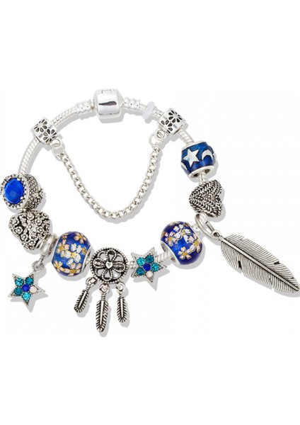 Kadın Charm Bileklik, Tüy Kolye Kristal Boncuklu Yılan Kemik Zinciri, Hazine Kutusu Toka Bileklik, Çoğu Bileğe Uygun, Kadınlar Için Sevgililer Günü Hediyeleri (Boyut: 17CM) (Yurt Dışından)