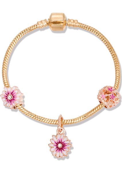 Kadın Charm Bileklik, Çiçek Kolye Bileklik, Çoğu Bileğe Uygun, Kadınlar Için Sevgililer Günü Hediyeleri (Boyut: 18CM) (Yurt Dışından)