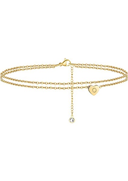 Kadınlar Için Kalp Ilk Ayak Bileği Bilezikler Dolgulu El Yapımı Zarif Katmanlı Halhal Mektup Ilk Kalp Ayak Bileği Bilezikler Plaj Takı Hediyeler --- O (Yurt Dışından) fiyatları