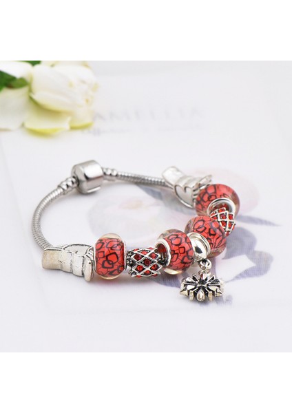 Kadın Bileklik, Kırmızı Kristal Boncuklu Kolye Yılan Zinciri, Kız Arkadaşı ve En Iyi Arkadaşlar Için Hazine Kutusu Tokalı Bileklik Hediye Bileklik (Boyut: 18CM) (Yurt Dışından) fiyatları