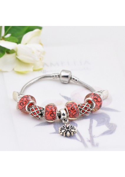 Kadın Bileklik, Kırmızı Kristal Boncuklu Kolye Yılan Zinciri, Kız Arkadaşı ve En Iyi Arkadaşlar Için Hazine Kutusu Tokalı Bileklik Hediye Bileklik (Boyut: 18CM) (Yurt Dışından) fırsatları