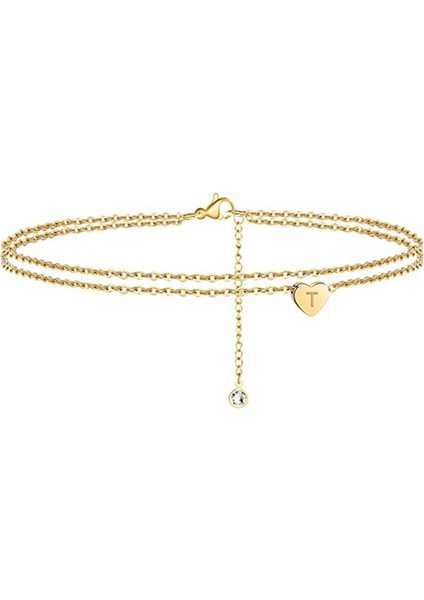 Kadınlar Için Kalp Ilk Ayak Bileği Bilezikler Dolgulu El Yapımı Zarif Katmanlı Halhal Mektup Ilk Kalp Ayak Bileği Bilezikler Plaj Takı Hediyeler --- T (Yurt Dışından) fiyatları